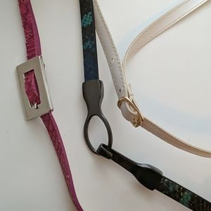 3 size small fashion belt - pink, blk/blue, white